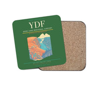 Thumbnail for Deer Lake Regional Airport (YDF) design on green 1 piece coaster