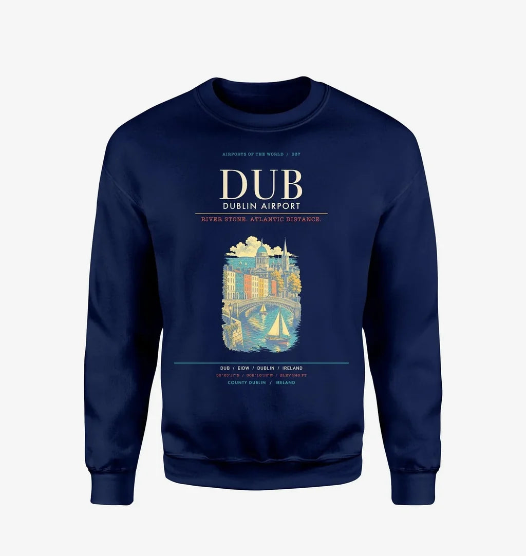 Dublin Airport DUB Sweatshirt - Navy Blue
