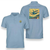 Thumbnail for VINTAGE G4157 - The Wingwalker's Wave - Double-Side Polo T-Shirt design on lightblue