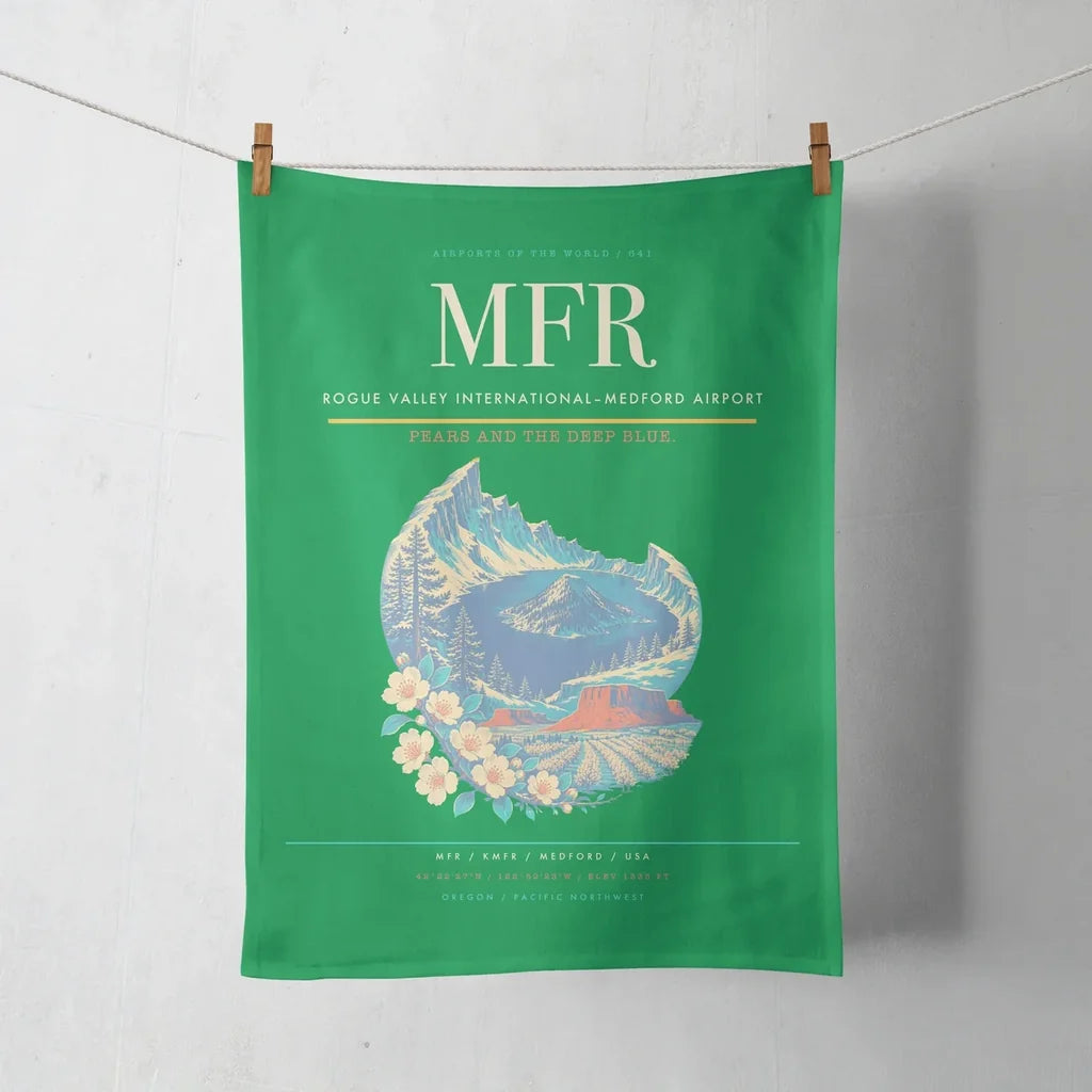 Rogue Valley International–Medford Airport (MFR) design on green towel