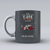 Thumbnail for Sikorsky S-92A design on gray ceramic mug, double-side print
