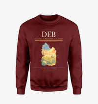 Thumbnail for Debrecen International Airport (DEB) design on wine red sweatshirt