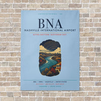 Thumbnail for Nashville International Airport BNA vertical canvas print - no frame - light blue background
