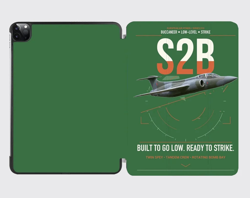 Blackburn Buccaneer S2B design on green ipad tablet case