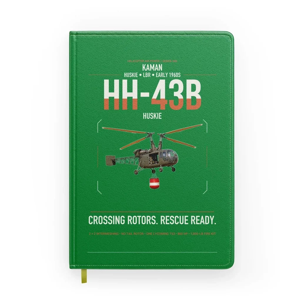 Kaman HH-43B Huskie design on green notebook