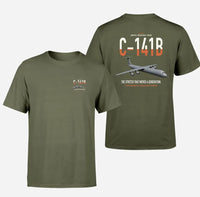 Thumbnail for C-141B Starlifter design on green army double-side t-shirt, double-side print
