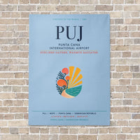 Thumbnail for Punta Cana International Airport PUJ vertical canvas print - no frame - light blue background