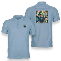 Thumbnail for VINTAGE G4091 - The Typhoon Trackers - Double-Side Polo T-Shirt design on lightblue