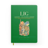 Thumbnail for Limoges – Bellegarde Airport (LIG) design on green notebook