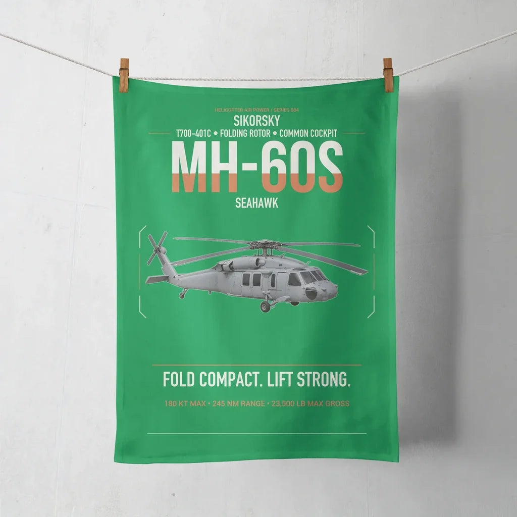 Sikorsky MH-60S Seahawk design on green towel
