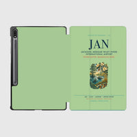 Thumbnail for Jackson–Medgar Wiley Evers International Airport (JAN) design on light green samsung tablet tablet case