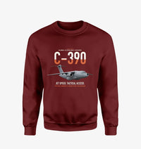 Thumbnail for C-390 Millennium design on wine red sweatshirt