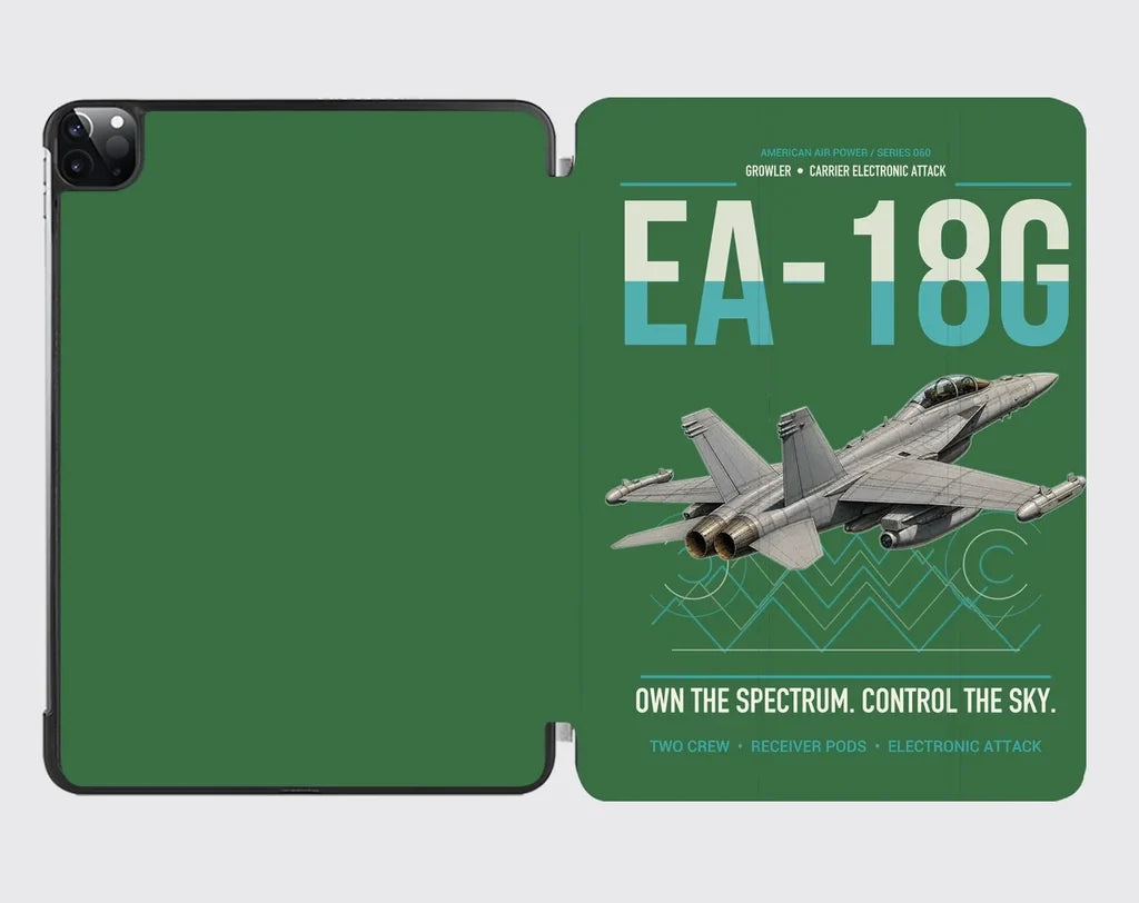 EA-18G Growler design on green ipad tablet case