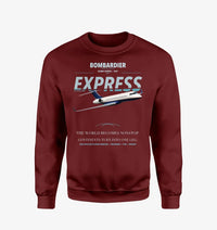 Thumbnail for Bombardier Global Express design on wine red sweatshirt