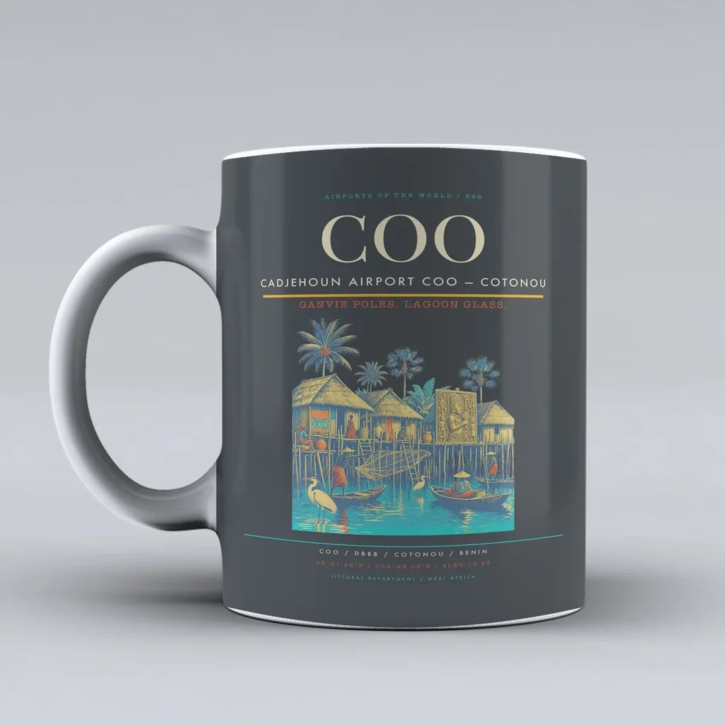 Airport COO — Cotonou Mug design on gray cadjehoun