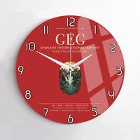 Thumbnail for Spokane International Airport (GEG) design on red no frame wall clock