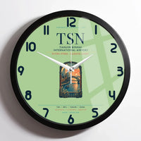 Thumbnail for Tianjin Binhai International Airport (TSN) design on light green framed wall clock