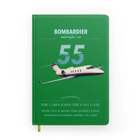 Thumbnail for Bombardier Learjet 55 design on green notebook