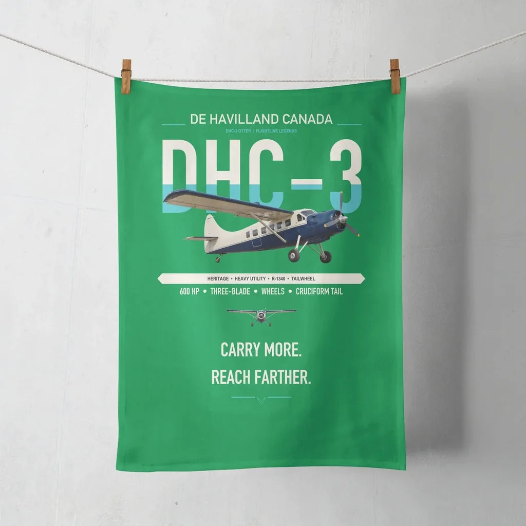 DHC-3 Otter design on green towel