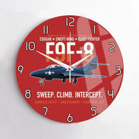 Thumbnail for F9F-8 Cougar Swept Wing Carrier Fighter design on red no frame wall clock