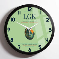 Thumbnail for Langkawi International Airport (LGK) design on light green framed wall clock