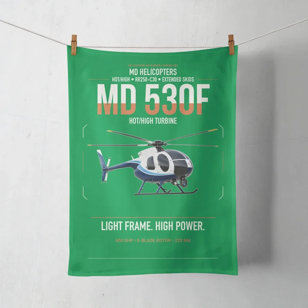 MD Helicopters MD 530F design on green towel