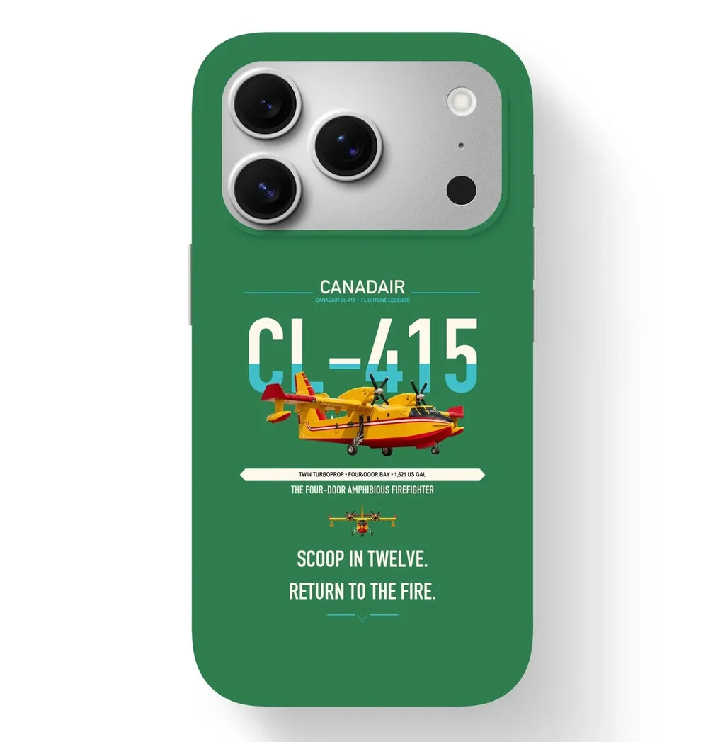 Canadair CL-415 design on green magsafe iphone case, for iPhone 17 Pro