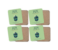 Thumbnail for Queenstown Airport (ZQN) design on light green 4 pieces set coaster