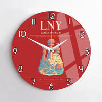 Thumbnail for Lanai Airport (LNY) design on red no frame wall clock