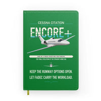 Thumbnail for Cessna Citation Encore+ design on green notebook