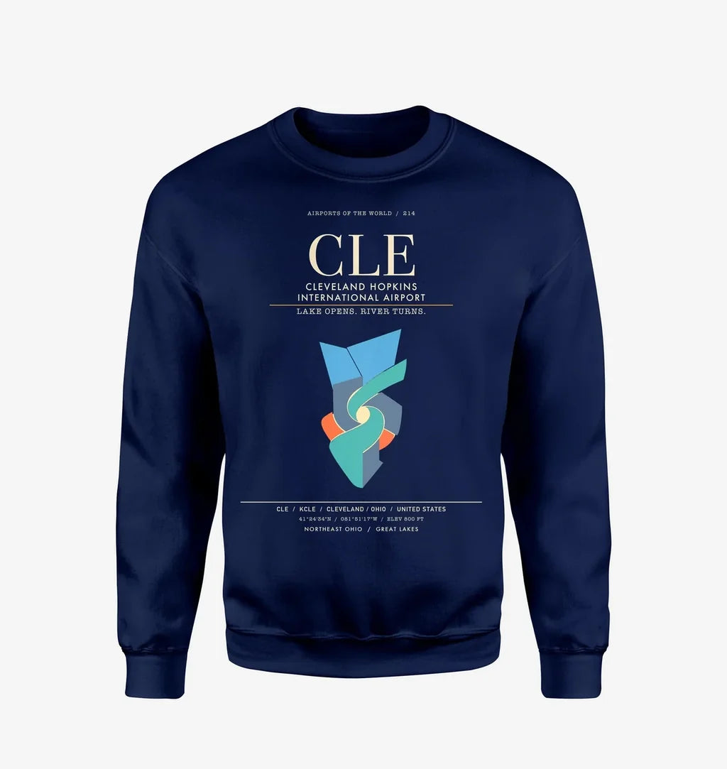 Cleveland Hopkins International Airport CLE Sweatshirt - Navy Blue