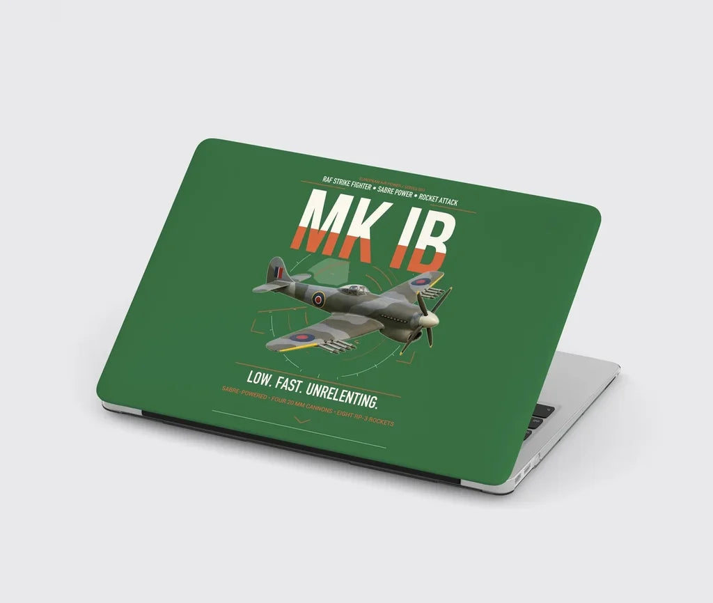 Hawker Typhoon Mk IB design on green MacBook case