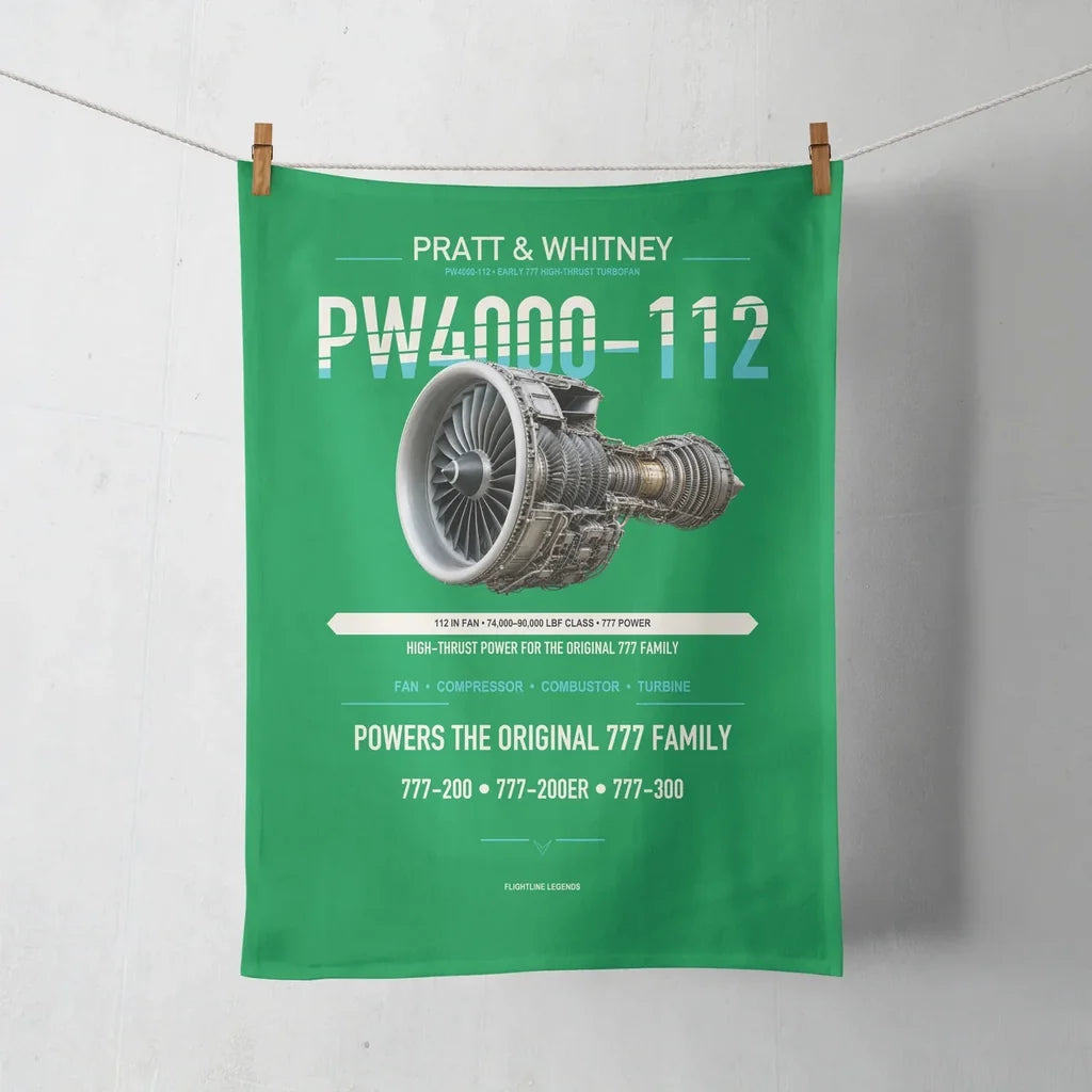 PW4000-112 design on green towel