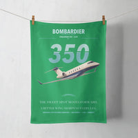Thumbnail for Bombardier Challenger 350 design on green towel