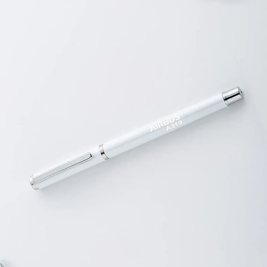 Airbus A319 & Text ballpen - white