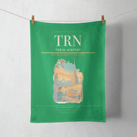 Thumbnail for Turin Airport (TRN) design on green towel