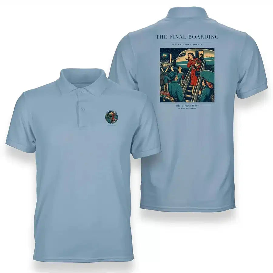 VINTAGE G4102 - The Final Boarding - Double-Side Polo T-Shirt design on lightblue