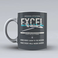 Thumbnail for Cessna Citation Excel design on gray ceramic mug, double-side print