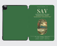Thumbnail for Savannah-Hilton Head International Airport (SAV) design on green ipad tablet case
