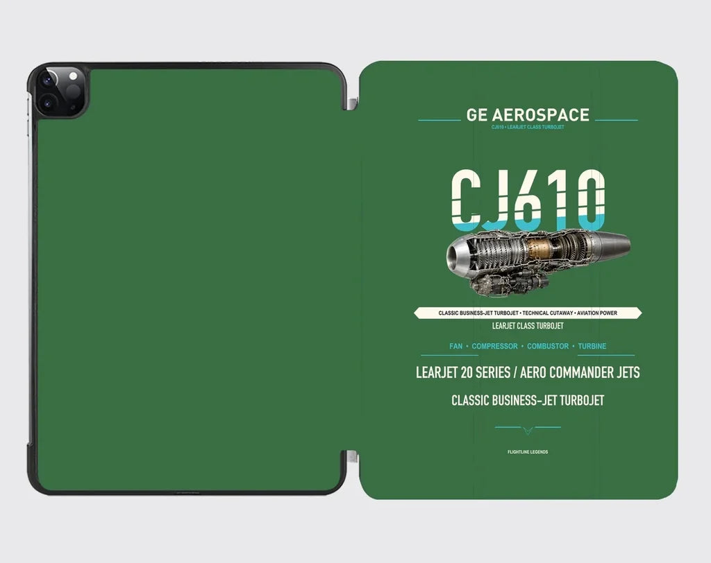 CJ610 design on green ipad tablet case