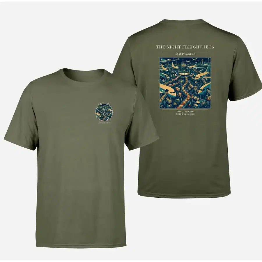 VINTAGE G4133 - The Night Freight Jets - Double-Side T-Shirt design on greenarmy double side t shirt