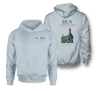 Thumbnail for Helena Regional Airport (HLN) design on light blue double-side hoodie