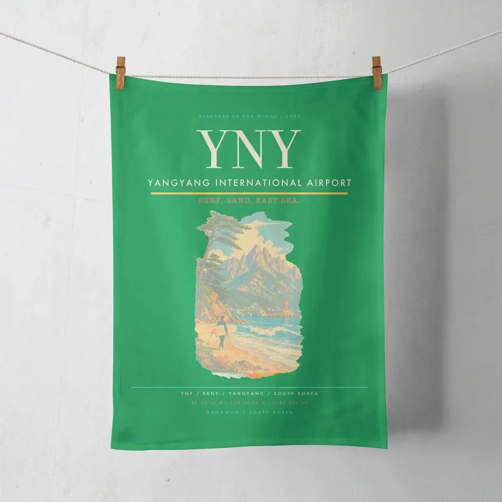 Yangyang International Airport (YNY) design on green towel