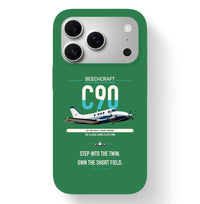 Thumbnail for Beechcraft King Air C90 design on green magsafe iphone case, for iPhone 17 Pro