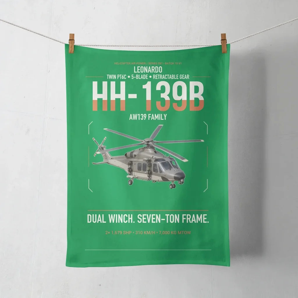 Leonardo HH-139B design on green towel