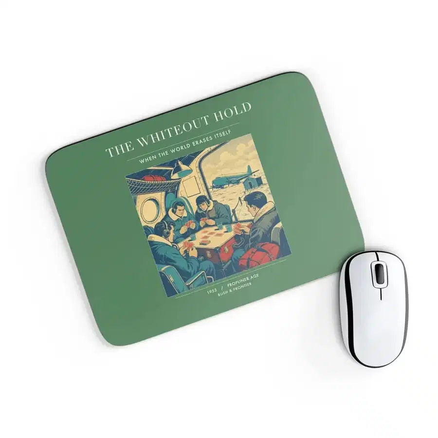 VINTAGE G4359 - The Whiteout Hold - Designed Mouse Pads design on green rectangle