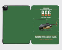 Thumbnail for Robinson R66 design on green ipad tablet case
