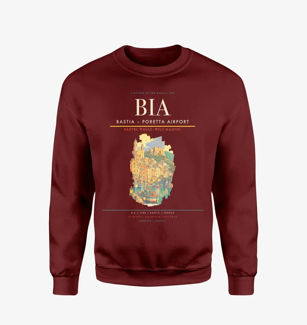 Bastia – Poretta Airport BIA Sweatshirt - Wine Red