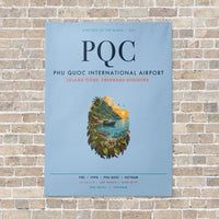 Thumbnail for Phu Quoc International Airport PQC vertical canvas print - no frame - light blue background