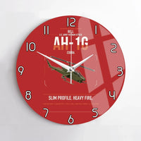 Thumbnail for Bell AH-1G Cobra design on red no frame wall clock